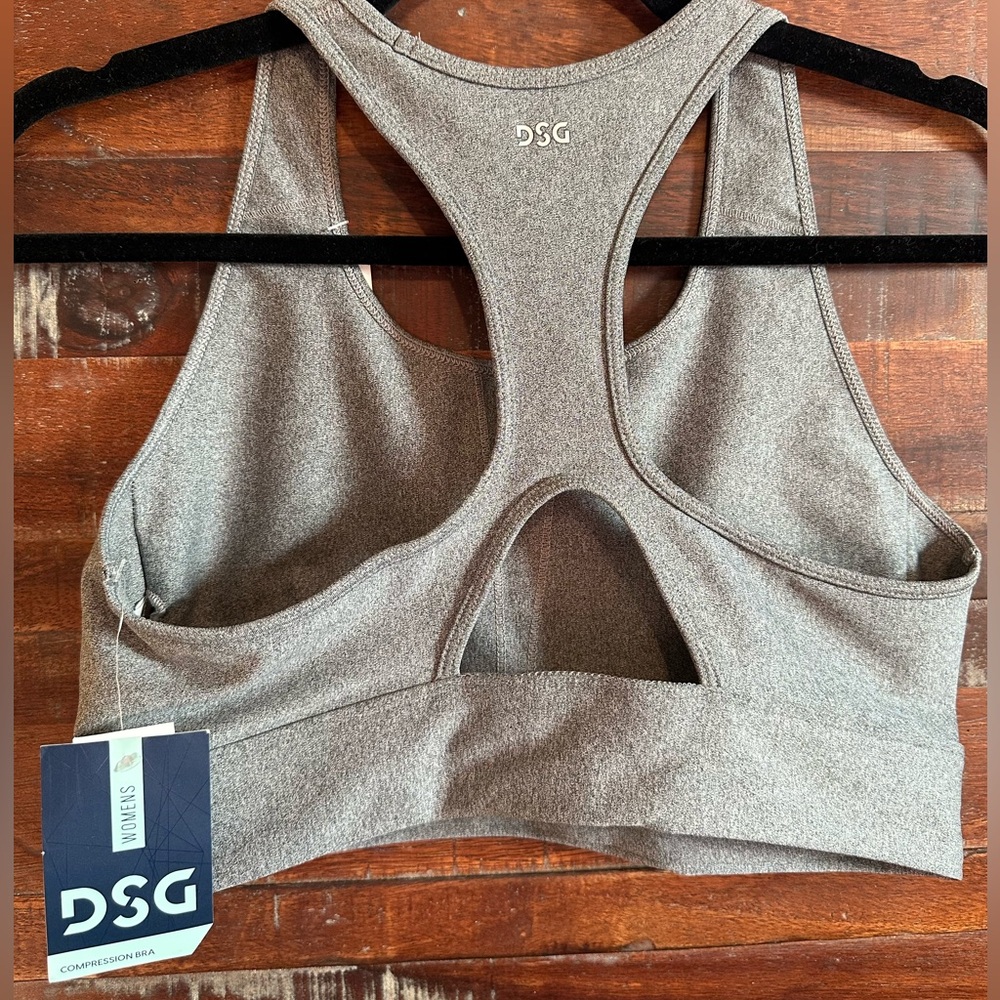 DSG Crossback Compression Bra ~ Dark Heather Gray - Picture 2 of 4